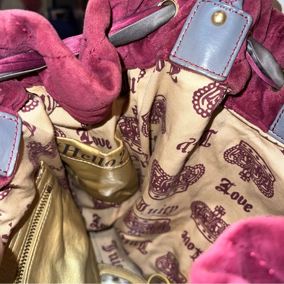 Maroon Juicy Couture Purse Vintage Y2K Tote Bag Handbag Quilted Preloved - Picture 8 of 12